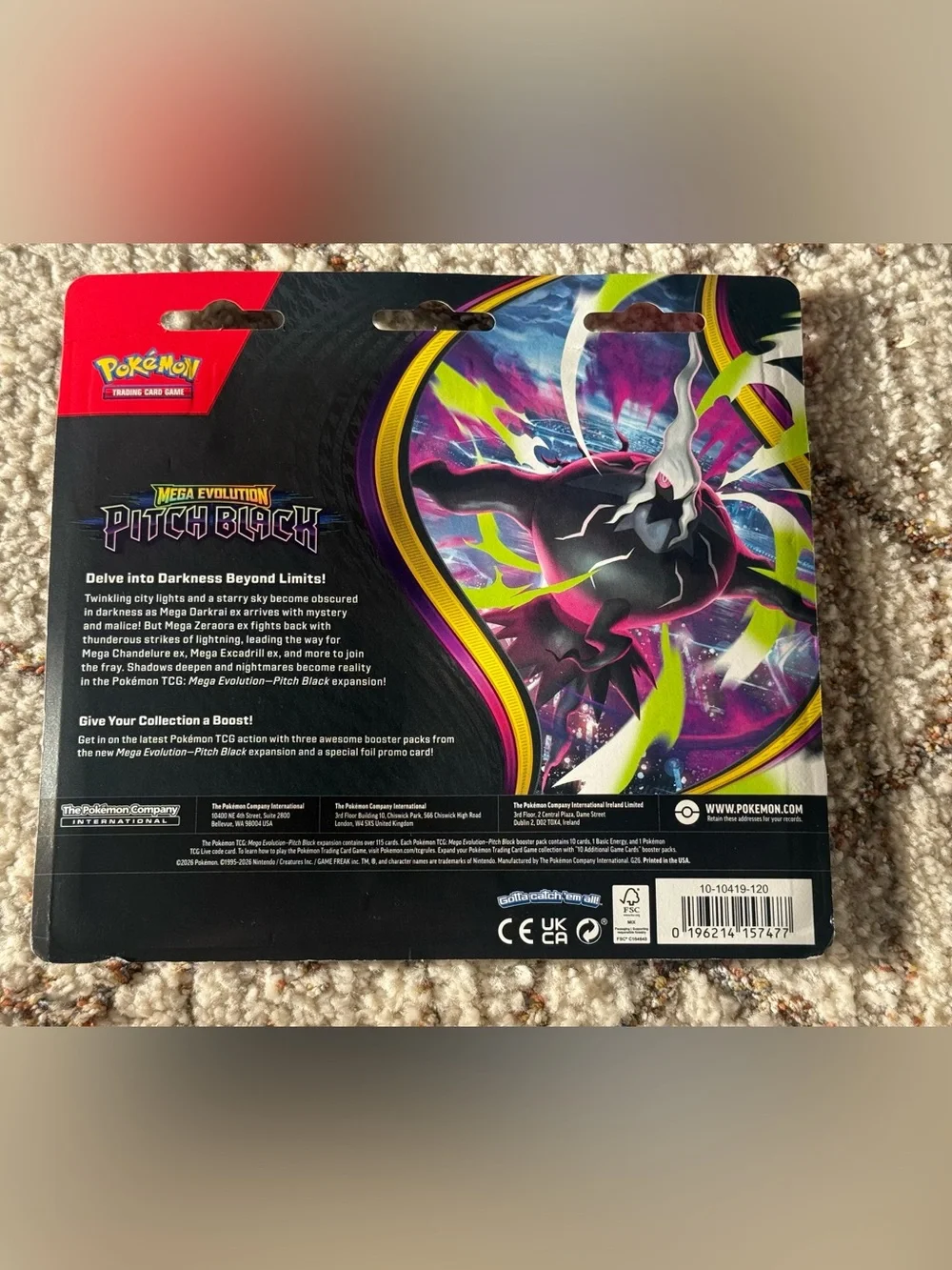 Pokemon TCG Mega Evolution Pitch Black 3 Pack Blister Binacle Promo Sealed NEW